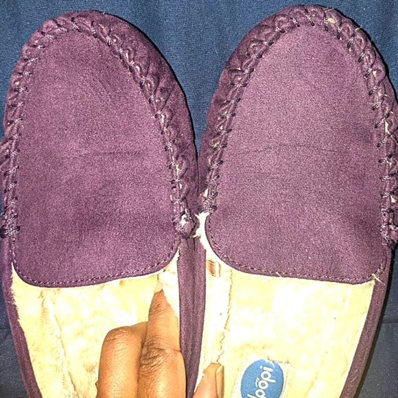 Floopi Women’s Lily Moccasin Faux Suede Slippers Purple Slippers Size 9 - Picture 7 of 9